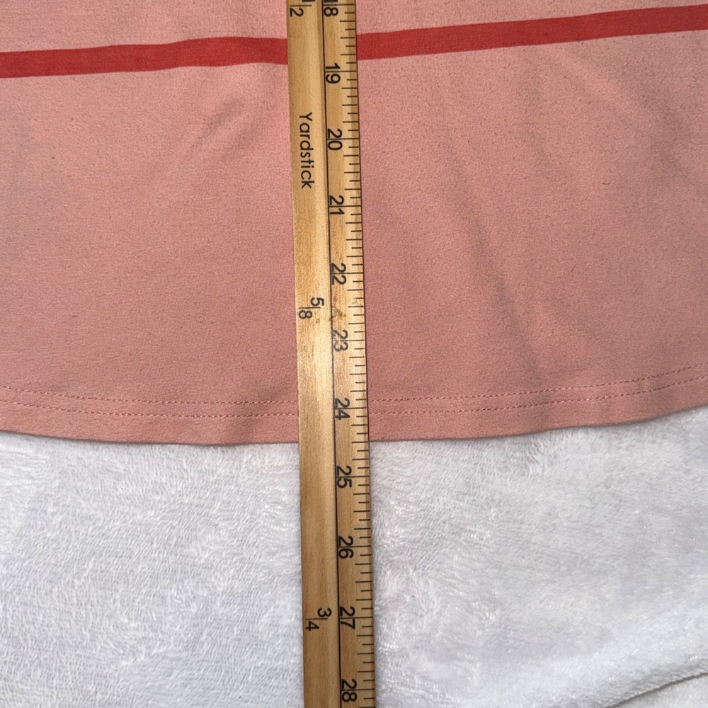 Pink & Coral Ml Striped Medium Oversized Top With 3/4 Sleeves SMALL ARMS - Picture 3 of 7
